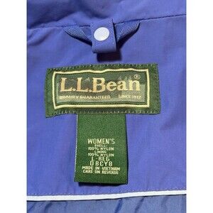 LL Bean 3 in 1 Jacket Women's Blue Windbreaker Hid-a-Hood Rain Jacket L-REG
